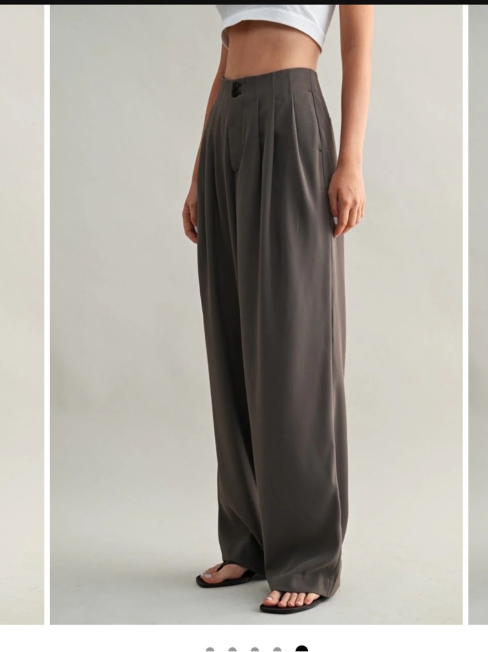 Wide-Leg Pleated High-Waist